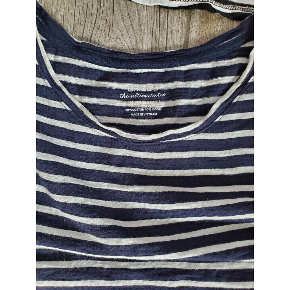 Chico Size 4 Striped Cotton/Modal Blend Tshirt/ Tank Top Bundle - Picture 3 of 3